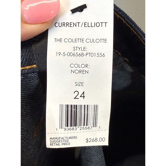 Current/Elliott Women's Size 24 Blue THE COLETTE CULOTTE Jeans NWT - Picture 13 of 13